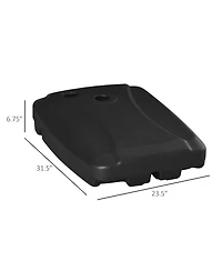 Outsunny Cantilever Umbrella Base, 165 lbs. Capacity, Portable Offset Umbrella Stand on Wheels, Mobile, Heavy-Duty, Fillable with Water or Sand, Black