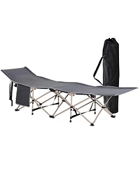 Outsunny Folding Camping Cot, Outdoor Portable Camping Sleeping Bed,