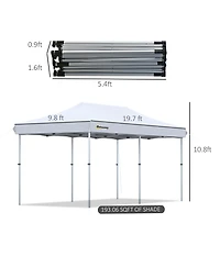 Outsunny 20' x 10' Outdoor Pop-Up Party Tent Cabana with Uv-Resist Roof