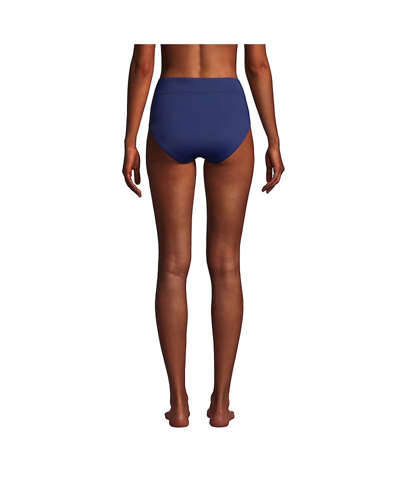 Lands' End Petite Tummy Control High Waisted Bikini Swim Bottoms