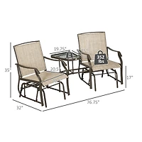 Outsunny Outdoor Glider Chairs with Table,