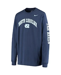 Big Boys and Girls Nike Navy North Carolina Tar Heels Arch and Logo 2-Hit Long Sleeve T-shirt