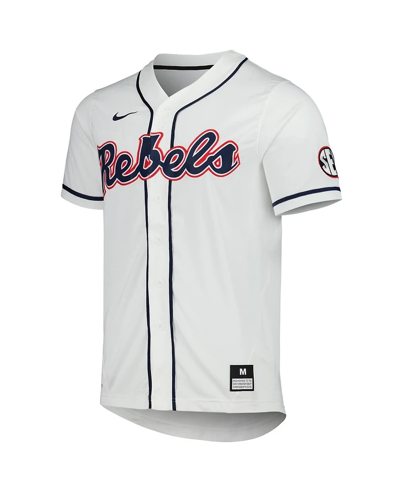 Nike Men's Red Ole Miss Rebels Full-Button Replica Baseball Jersey