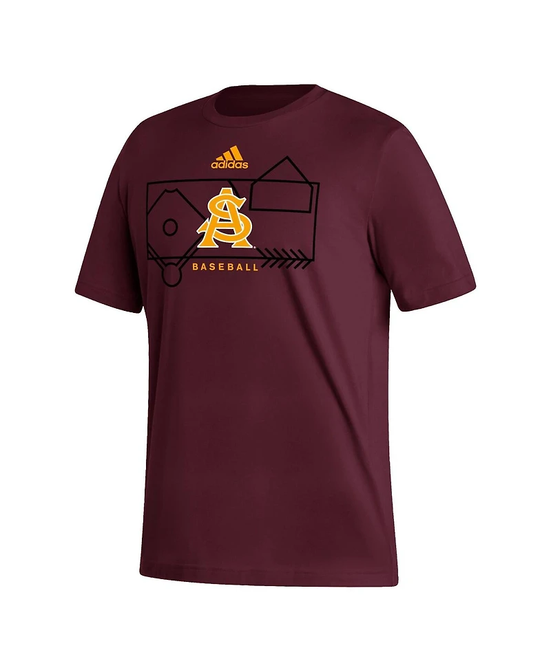 Men's adidas Maroon Arizona State Sun Devils Locker Lines Baseball Fresh T-shirt