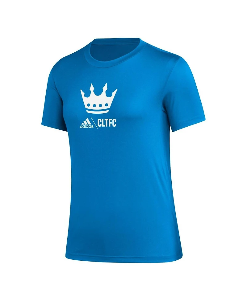 Women's adidas Blue Charlotte Fc Aeroready Club Icon T-shirt