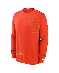 Men's Nike Orange New York Mets Statement Ball Game Fleece Pullover Sweatshirt