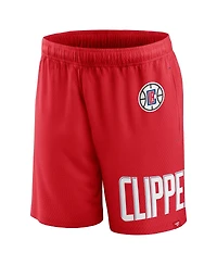 Men's Fanatics Red La Clippers Free Throw Mesh Shorts