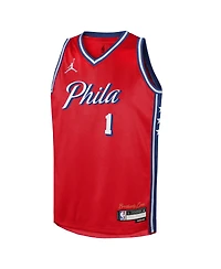 Big Boys and Girls Jordan James Harden Red Philadelphia 76ers 2022/23 Swingman Jersey - Statement Edition
