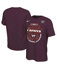 Men's and Women's Nike Maroon Virginia Tech Hokies 2023 Ncaa Women's Basketball Tournament March Madness Final Four Regional Champions Locker Room T-s