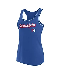 Women's Fanatics Royal Philadelphia 76ers Wordmark Logo Racerback Tank Top