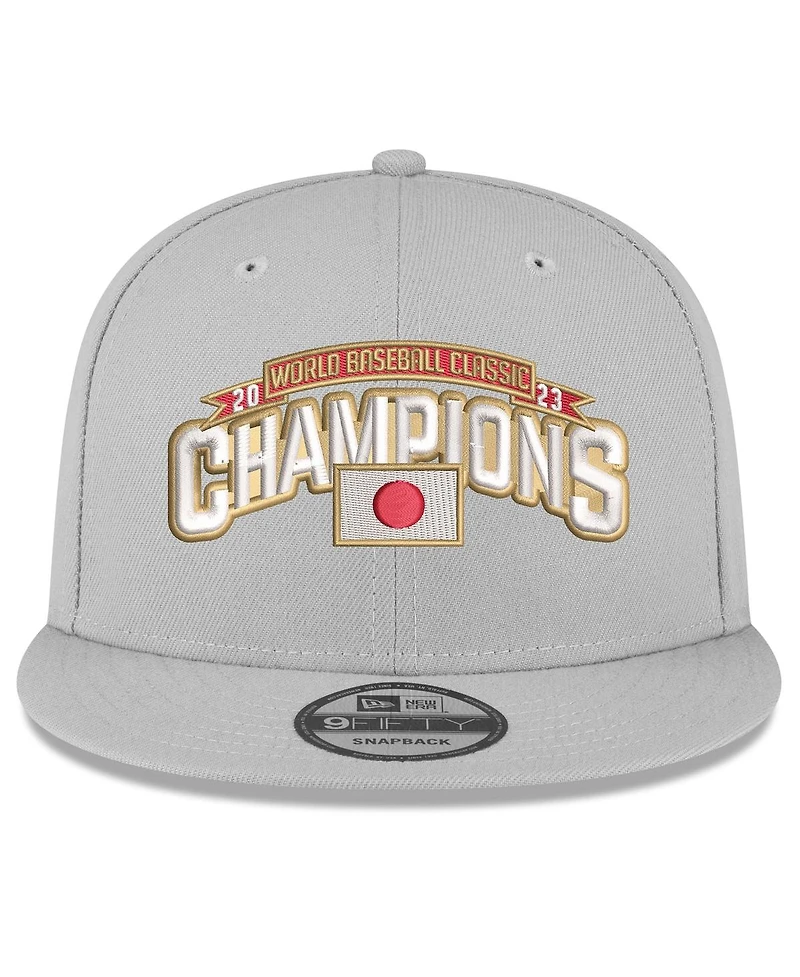 Men's New Era Gray Japan Baseball 2023 World Baseball Classic Champions 9FIFTY Snapback Adjustable Hat