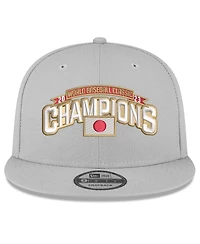 Men's New Era Gray Japan Baseball 2023 World Baseball Classic Champions 9FIFTY Snapback Adjustable Hat