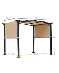 Outsunny 8'x10' Outdoor Retractable Sun Shade Cove Modern Roof Backyard Patio