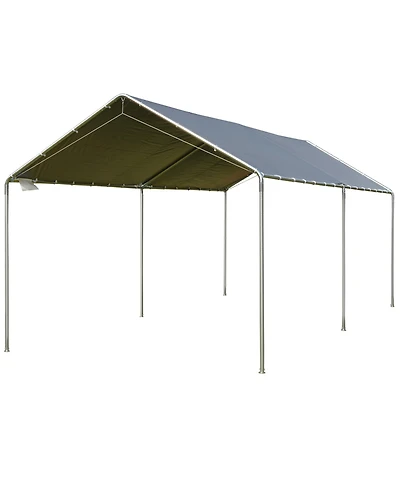 Outsunny 9.6' x 19.5' Carport w/ 3 Reinforced Steel Cables