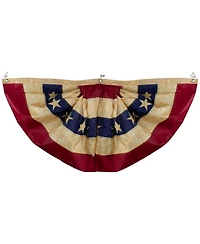 Patriotic Americana Tea-Stained Pleated Bunting Flag 24" x 48"