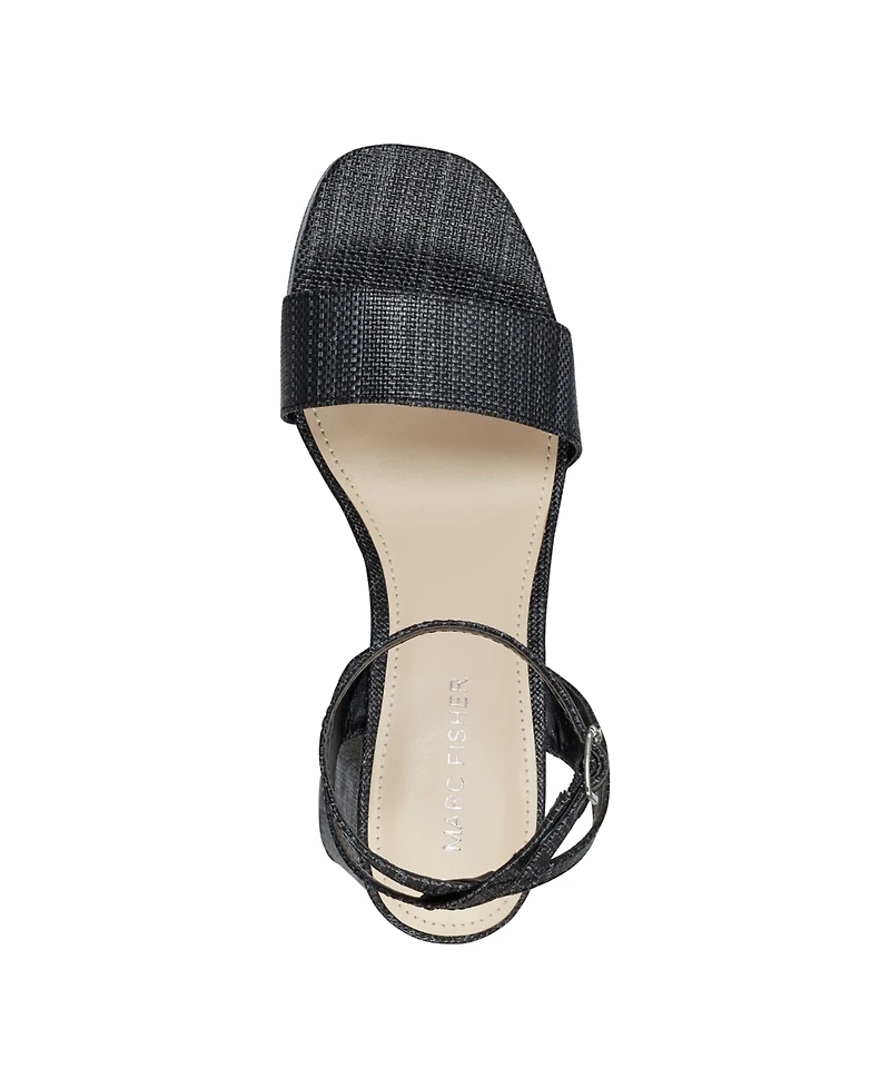 Marc Fisher Women's Sadel Block Heel Ankle Strap Dress Sandals