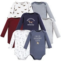 Hudson Baby Boys Long-Sleeve Cotton Bodysuit Collection 7-Piece Set
