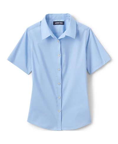 Lands' End Big Girls No Gape Short Sleeve Stretch Shirt