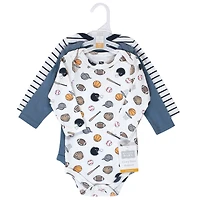 Hudson Baby Boys Cotton Long-Sleeve Bodysuits 3-Piece Comfort Pack