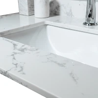 Streamdale Furniture 37 Inch Bathroom Vanity Top Stone Carrara New Style Tops With Rectangle Undermount