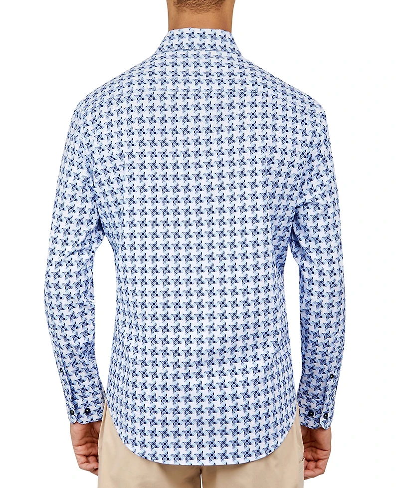 Society Of Threads Men's Regular-Fit Non-Iron Performance Stretch Shirt