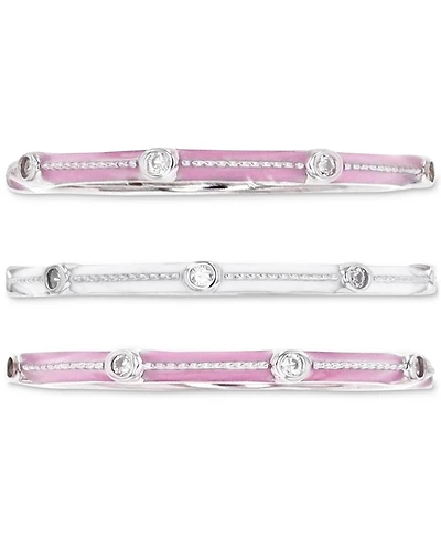 3-Pc. Set Cubic Zirconia & Enamel Stack Rings