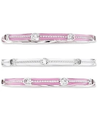 3-Pc. Set Cubic Zirconia & Enamel Stack Rings