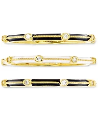 3-Pc. Set Cubic Zirconia & Enamel Stack Rings