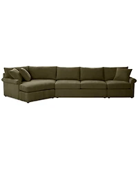 Closeout! Wrenley 166" 3-Pc. Fabric Cuddler Chaise Sectional Sofa, Created for Macy's