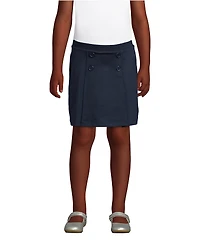 Lands' End Little Girls School Uniform Ponte Button Front Skort Above the Knee