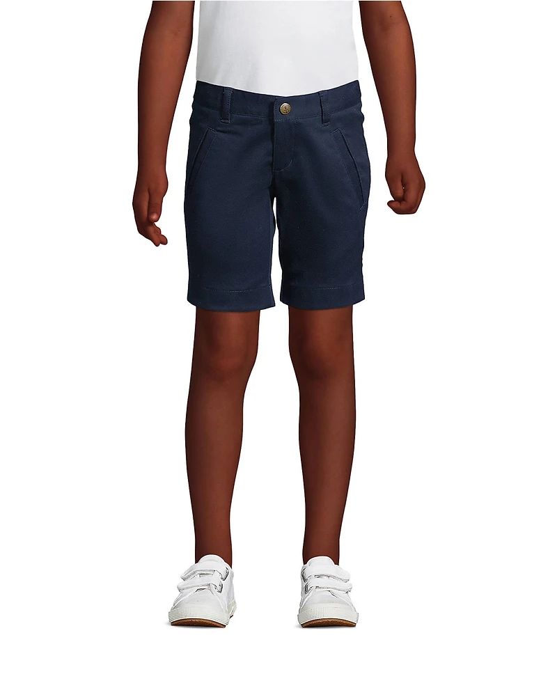 Lands' End Little Girls School Uniform Stretch Chino Bermuda Shorts