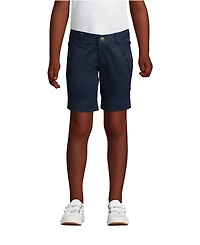 Lands' End Little Girls School Uniform Stretch Chino Bermuda Shorts