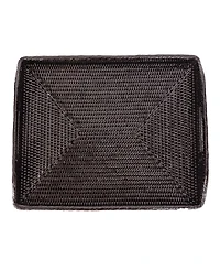 Artifacts Trading Company Rattan 14" Rectangular Serving Tray with High Handles