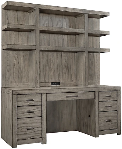 Closeout! Modern Loft 2PC Credenza Set (Credenza and Hutch)