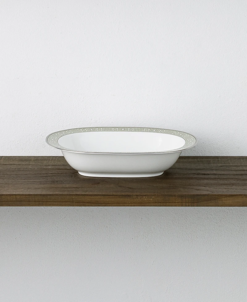 Noritake Infinity Green Platinum Oval Vegetable Bowl 24 Oz