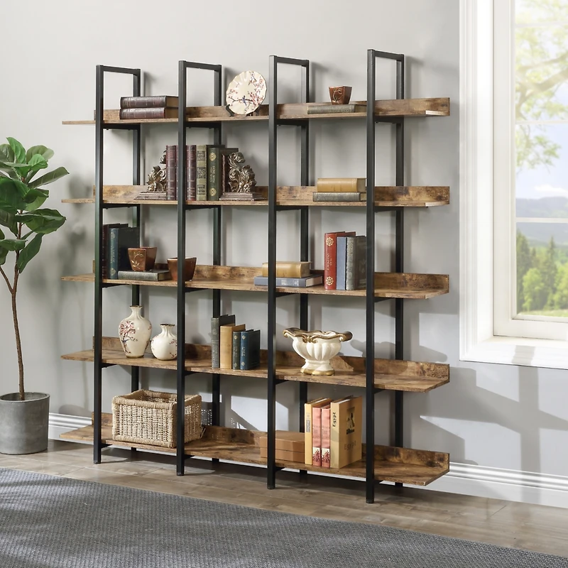Streamdale 5 Tier Bookcase Home Office Open Bookshelf