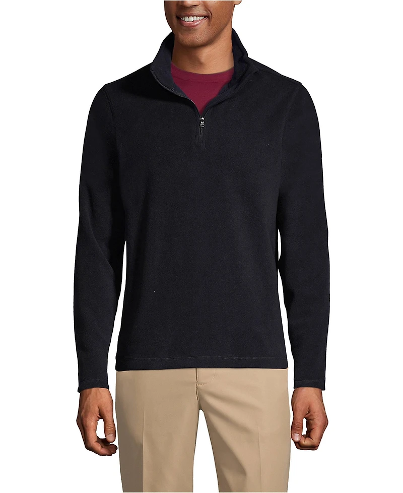 Lands' End Men's Lightweight Fleece Quarter Zip Pullover