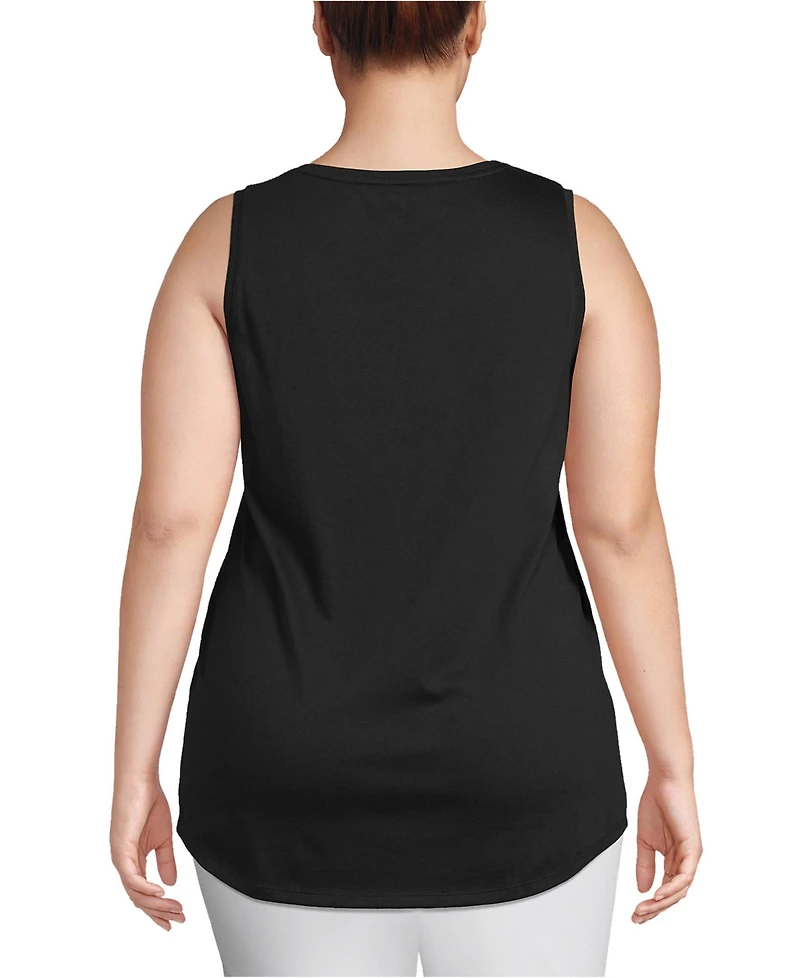 Lands' End Women's Plus Supima Cotton Tunic Tank Top