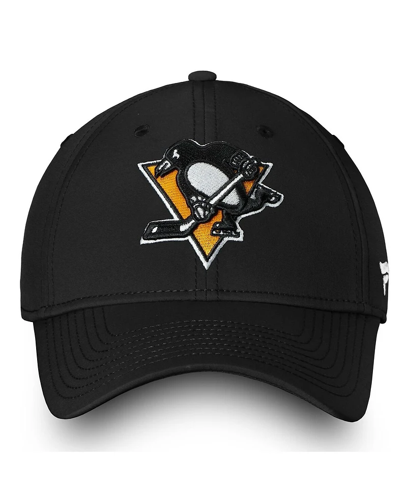 Men's Fanatics Black Pittsburgh Penguins Core Primary Logo Flex Hat