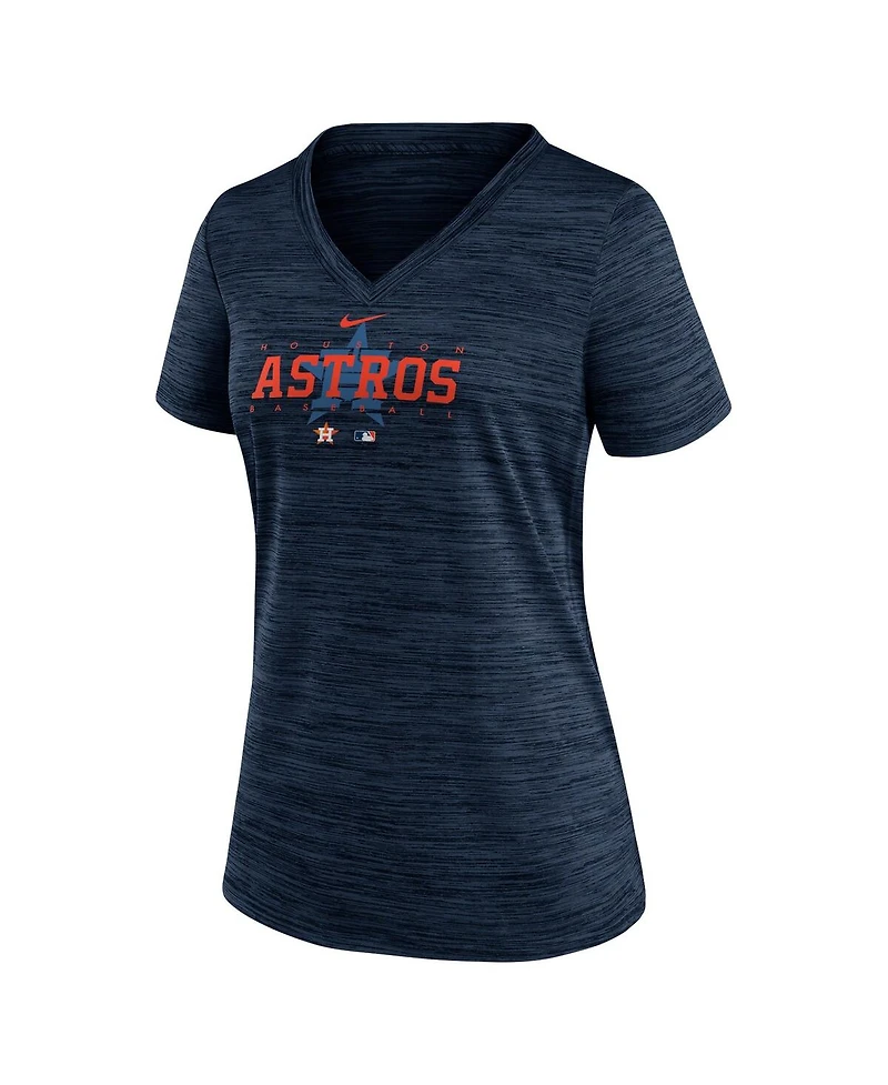 Women's Nike Navy Houston Astros Authentic Collection Velocity Practice Performance V-Neck T-shirt
