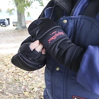 RefrigiWear Men's Fleece Lined Fiberfill Insulated Softshell Convertible Mitten Gloves