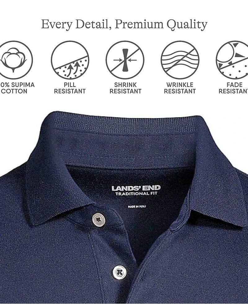 Lands' End Big & Tall Short Sleeve Cotton Supima Polo Shirt