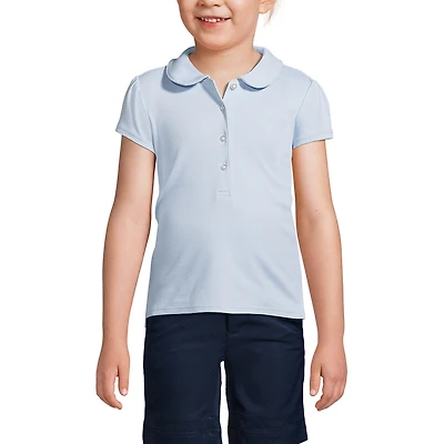 Lands' End Girls Short Sleeve Peter Pan Collar Polo Shirt