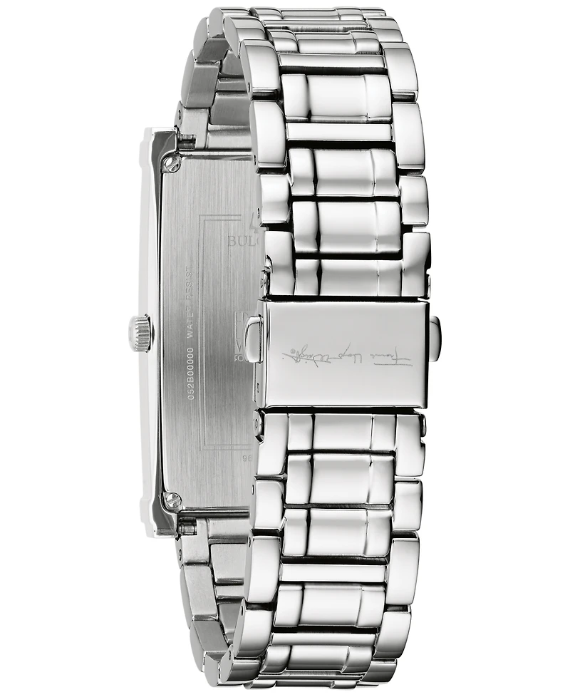Bulova Woman's Frank Lloyd Wright "Pattern #106" Stainless Steel Bracelet Watch 25x45mm