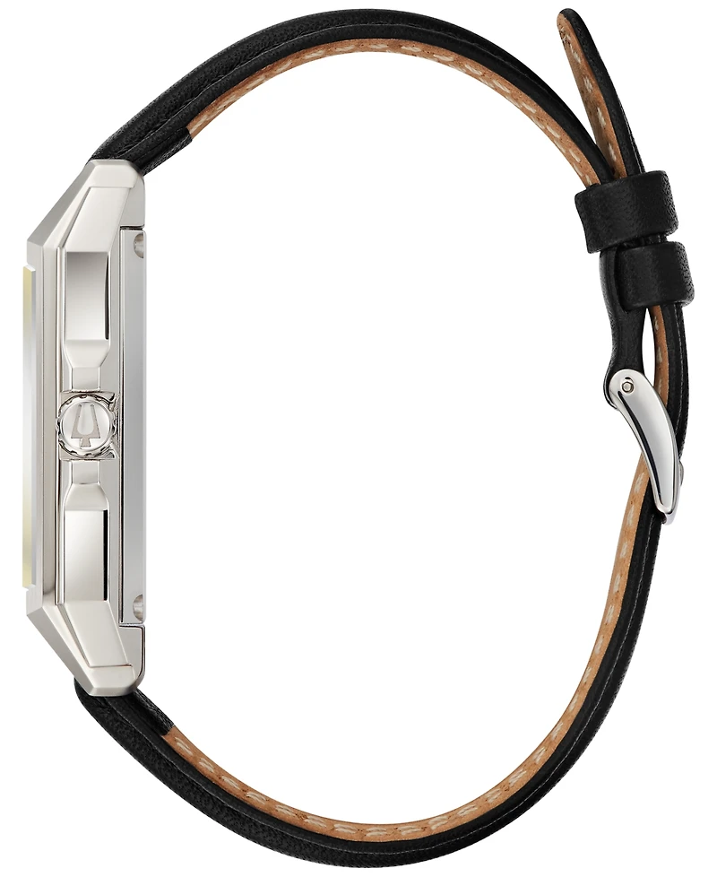 Bulova Men's Frank Lloyd Wright "December Gifts" Black Leather Strap Watch 35mm