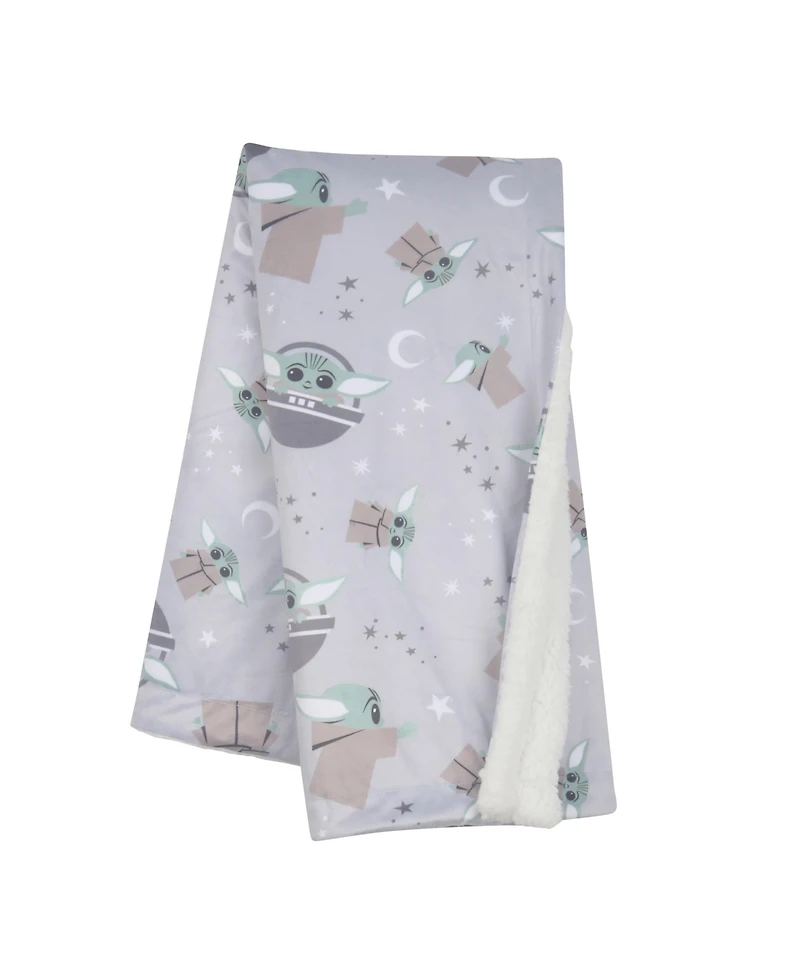 Lambs & Ivy Baby Star Wars Cozy Friends Yoda/Grogu Fleece Blanket