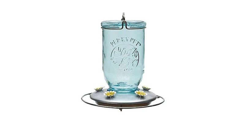 Woodstream Corp Perky Pet 785 32 Oz Capacity Blue Mason Jar Hummingbird Feeder