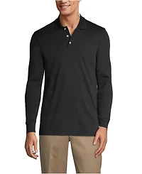 Lands' End Men's School Uniform Long Sleeve Interlock Polo Shirt