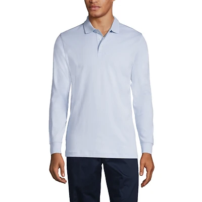 Lands' End Men's Long Sleeve Interlock Polo Shirt