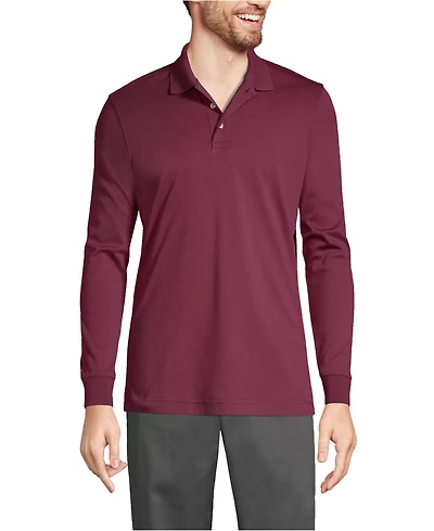 Lands' End Men's Long Sleeve Interlock Polo Shirt